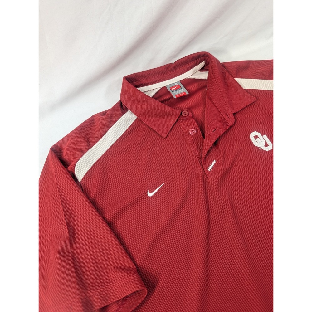 Vintage Oklahoma Sooners Team Nike Polo Shirt XL Mens Red Football NCAA *Read
